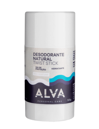 Desodorante Natural Twist Stick Alva Sem Perfume 55g