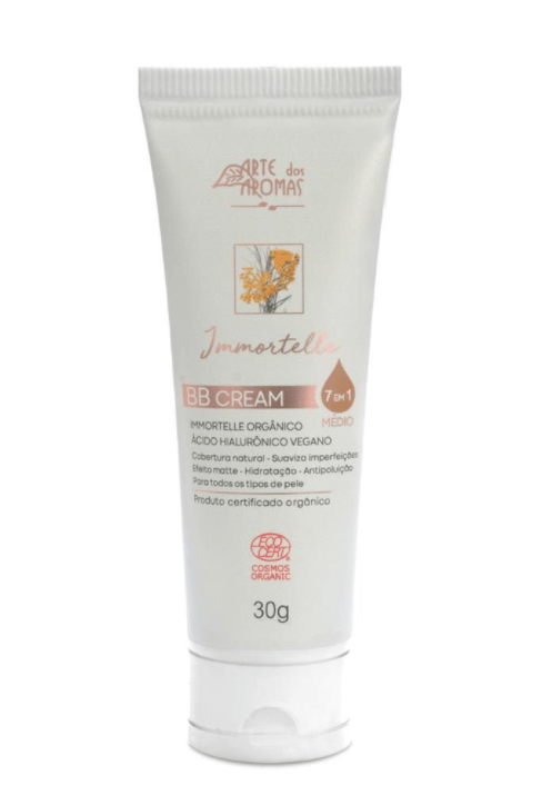 BB Cream Immortelle com Ácido Hialurônico Certificado Orgânico Ecocert 30g - Cor Média
