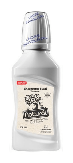Enxaguante Bucal Suavetex Detox com Extratos de Bambu, Romã e Sálvia 250ml 